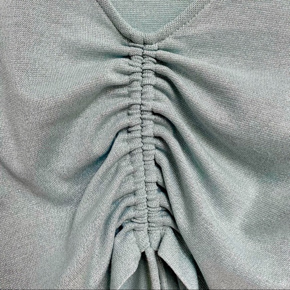 Wild Fable Blue Metallic Ruched Front Longsleeve - Picture 3 of 5